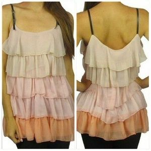 NWT Coral Ombre Ruffle Cami Tunic Size S